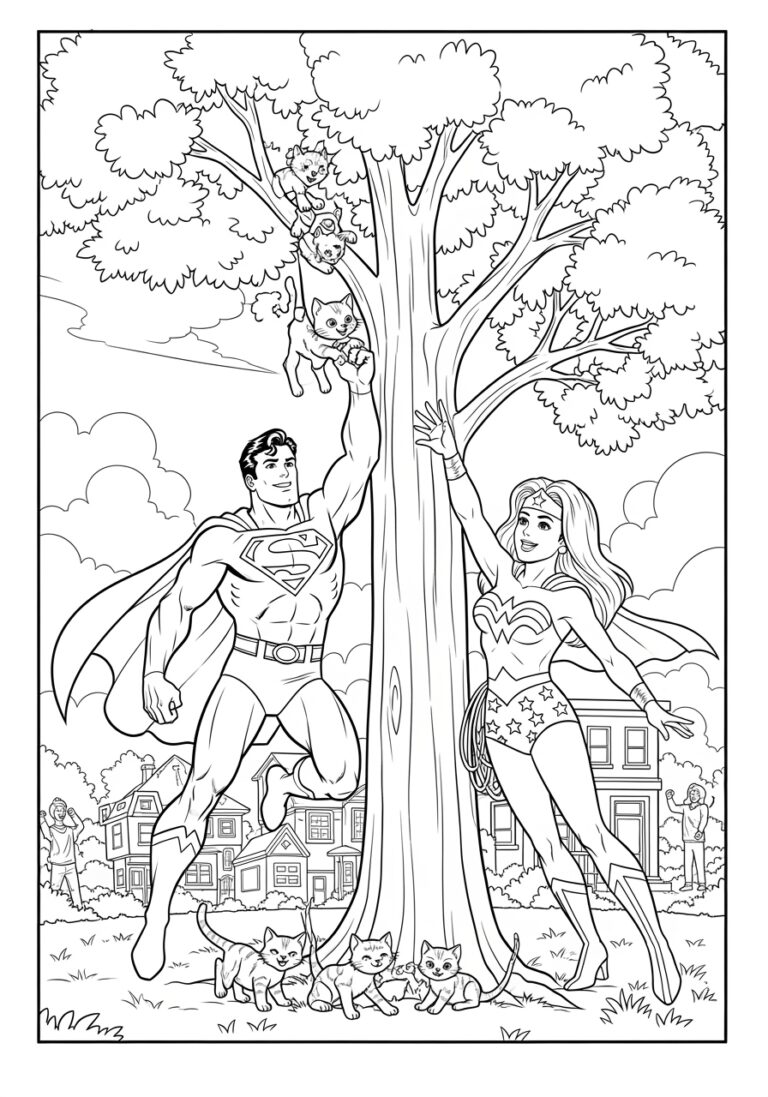 Superman and Wonder Woman Coloring Pages