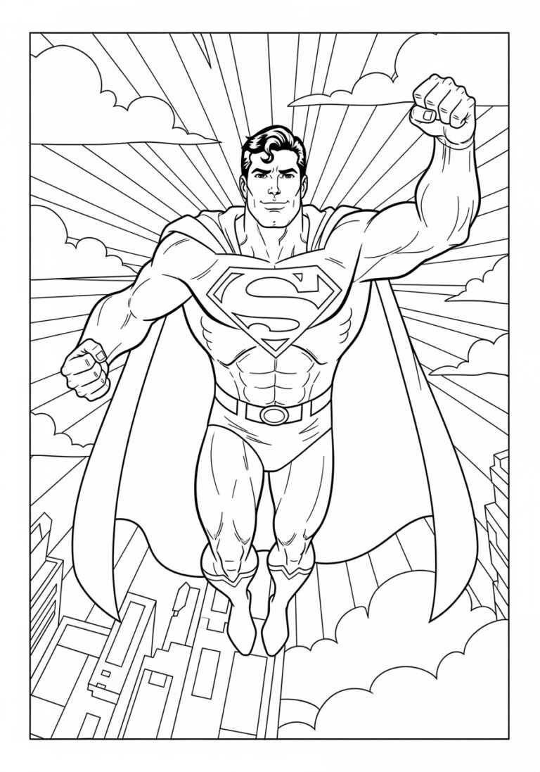 Superman Coloring Page: Fun and Creative Printable for Kids Superman Coloring Page: Fun and Creative Printable for Kids