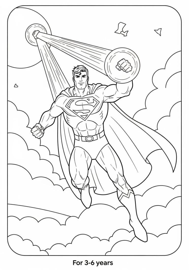 Superman Coloring Pages for Learning Colors