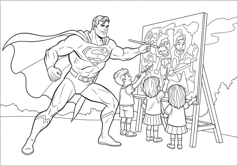 Superman Drawing Coloring Pages for Kids
