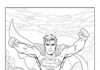 Superman Flying Pose Coloring Pages for Kids
