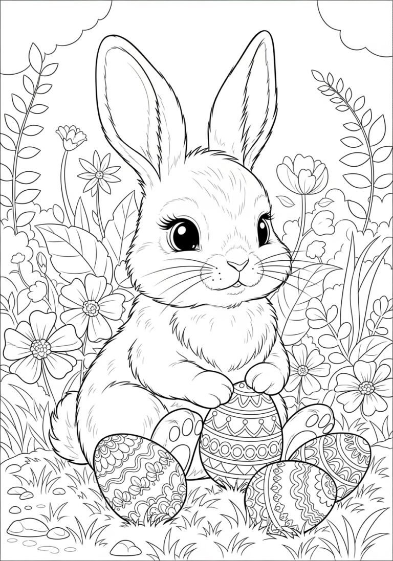 Adorable Bunny Coloring Page