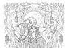 Adult Witch Coloring Page to Print and Color