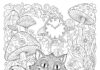 Alice in Wonderland Cat Coloring Page