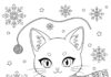 Anime Cat Coloring Page