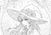 Anime Witch Coloring Page to Print Out and Color