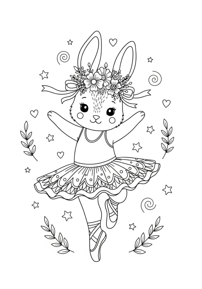 Ballerina Bunny Coloring Page