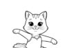 Ballerina Cat Coloring Page to Print Out and Color