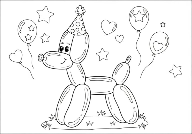 Balloon Dog Coloring Page: Fun Printable for Kids