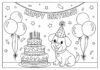 Celebrate with a Birthday Dog Coloring Page!