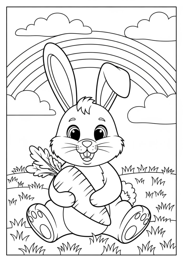 Bunny Coloring Page for Kindergarten Bunny Coloring Page for Kindergarten