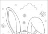 Bunny Head Coloring Page to Print Out and Color