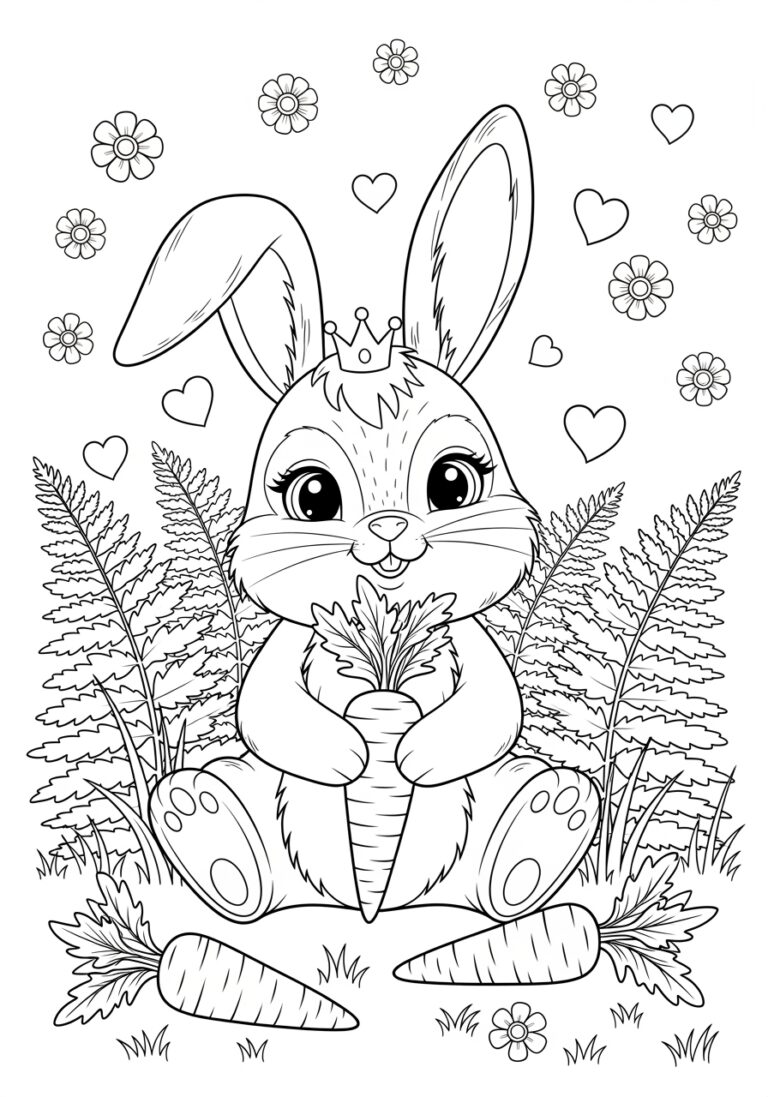 Bunny Rabbit Coloring Page to Print Out and Color