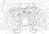 Cartoon Cat Coloring Page