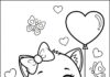 Cartoon Kitten Coloring Page to Print Out and Color