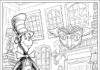 Cat and the Hat Coloring Page to Print Out and Color