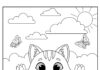 Cat Coloring Template to Print Out and Color