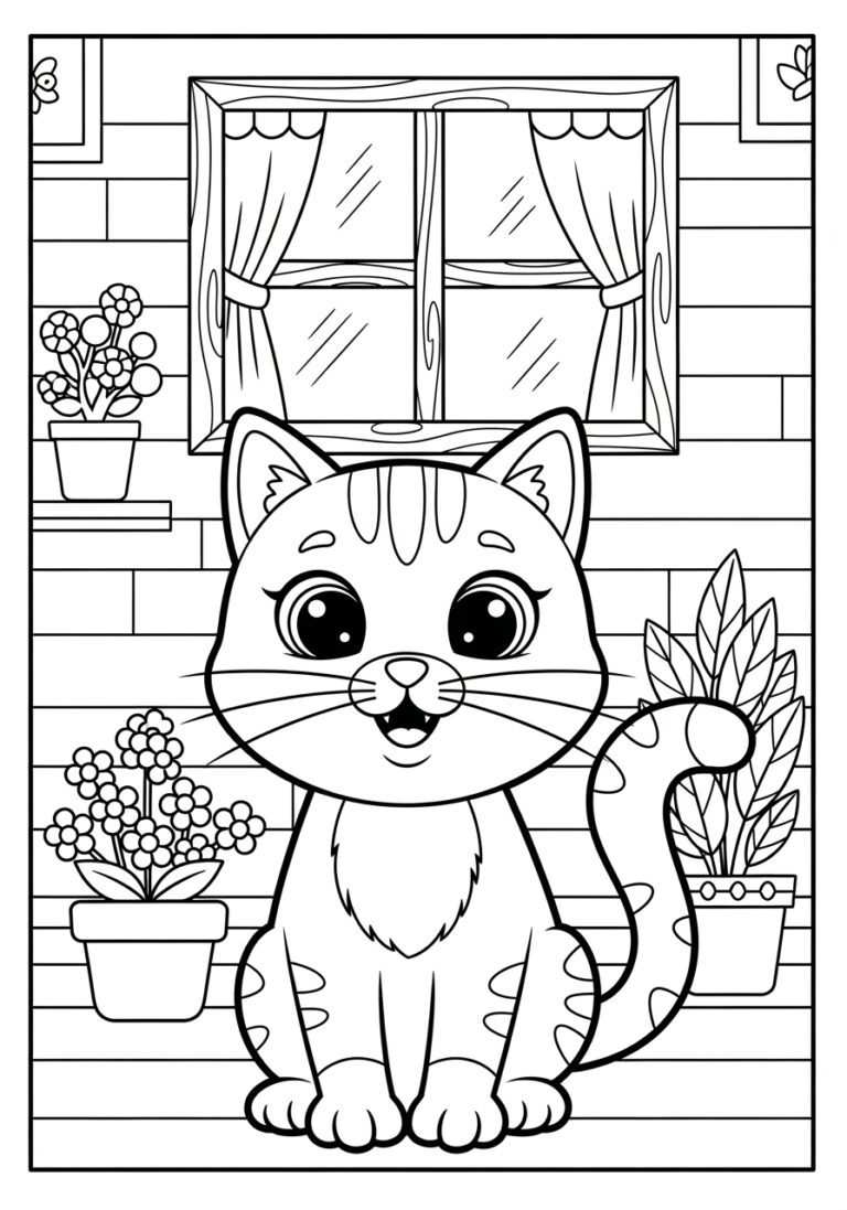 Cat Coloring Worksheet