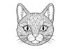 Cat Face Coloring Page to Print and Color