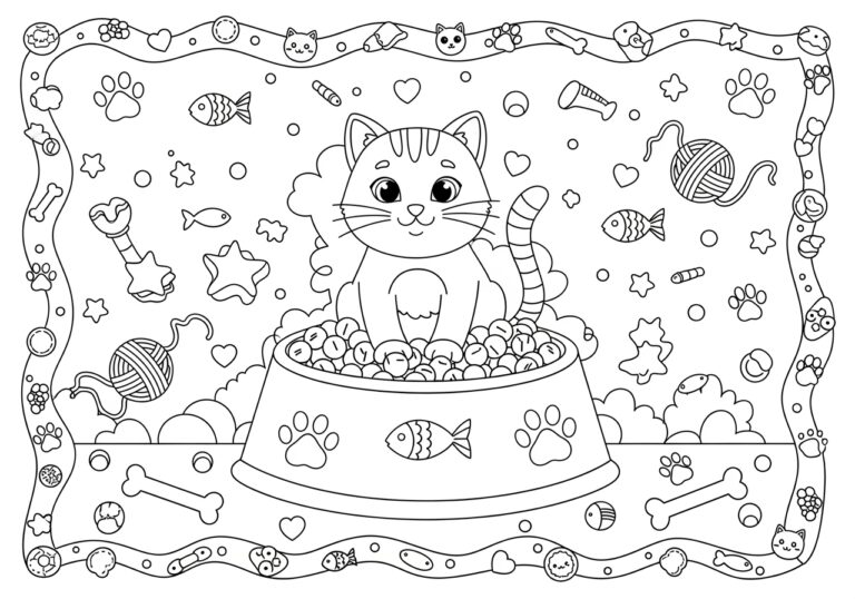 Cat Food Coloring Page