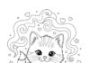 Cat in a Cup Coloring Page