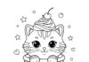 Cat in Ice Cream Cone Coloring Page