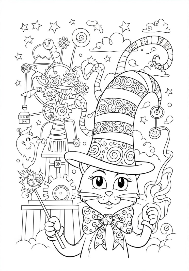 Cat in the Hat Color Sheet Cat in the Hat Color Sheet