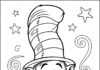 Cat in the Hat Face Coloring Page