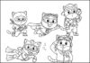 Cat Pack Coloring Page to Print Out and Color