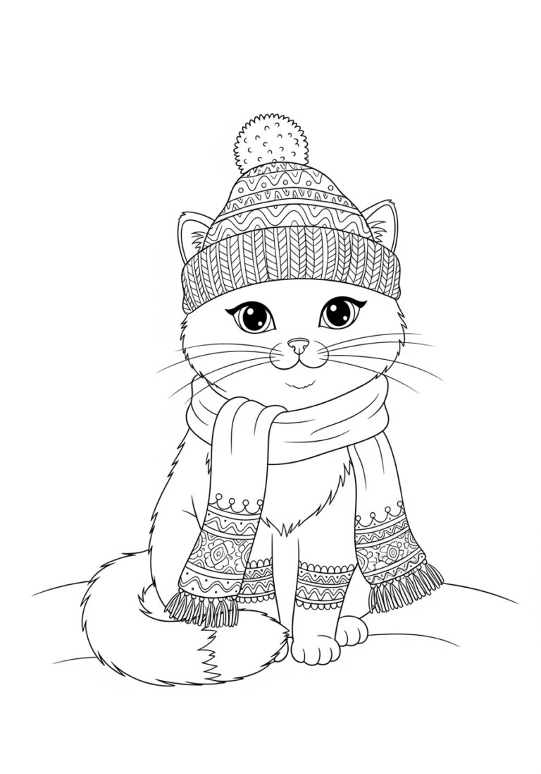Cat Picture to Print and Color