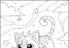 Cat Pokémon Coloring Page to Print Out and Color