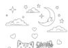Cat in Love Coloring Page to Print Out and Color