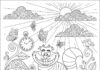 Cheshire Cat Coloring Page to Print and Color