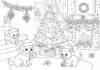 Christmas Cats and Dogs Coloring Pages