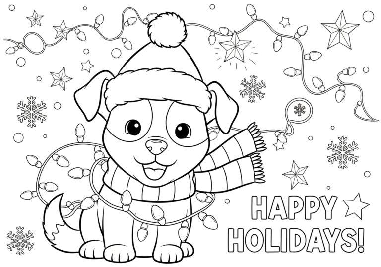 Christmas Puppies Coloring Pages: Festive Fun for Kids