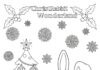 Christmas Rabbit Coloring Page to Print Out and Color