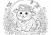 Chubby Cat Coloring Page to Print Out and Color
