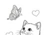 Coloring Page of a Kitten to Print Out and Color