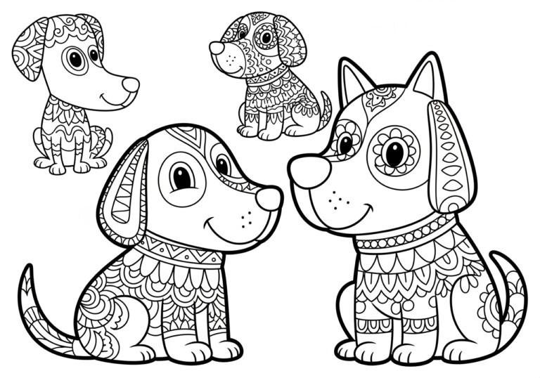 Coloring Pages for Adults: Dogs Edition
