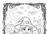 Halloween Witch Coloring Page to Print Out and Color