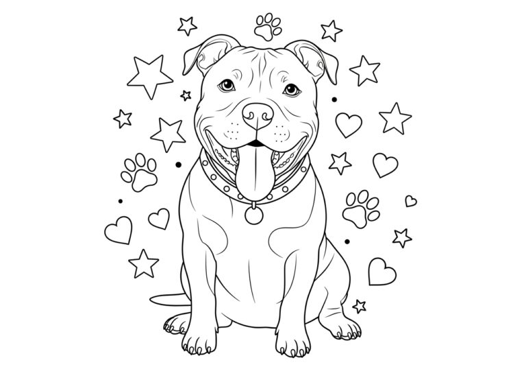 Coloring Pages of Pitbull Dogs: Fun and Free Printables