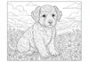 Coloring Pages of Realistic Puppies