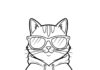 Cool Cat Coloring Page to Print Out and Color