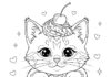 Cupcake Cat Coloring Page to Print Out and Color