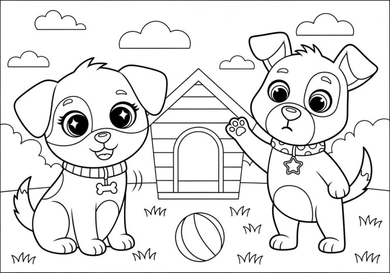 Cute Cartoon Dog Coloring Pages