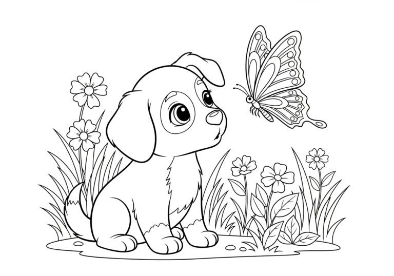Cute Dog Pictures to Print and Color