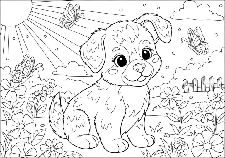 Cute Puppy Dog Coloring Pages: Fun and Adorable Printables for Kids