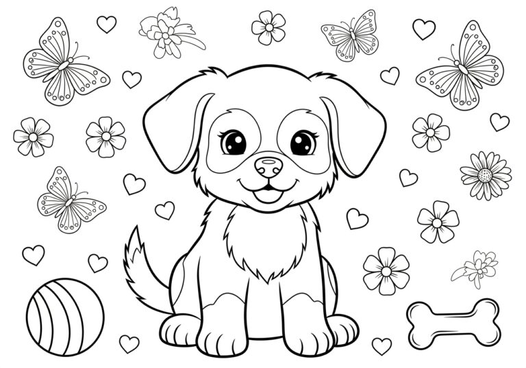 Cute Puppy Pictures to Print and Color