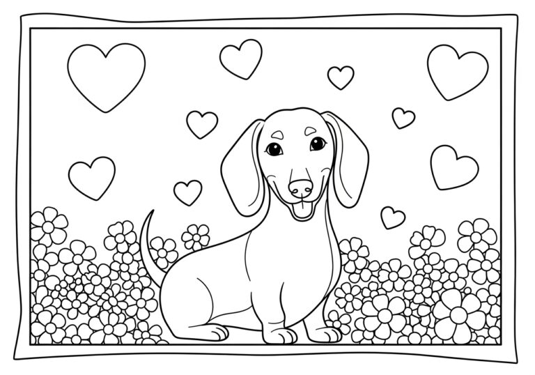 Delightful Dachshund Dog Coloring Pages for Kids