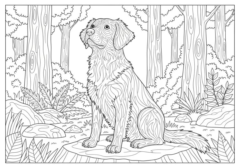 Explore Detailed Dog Coloring Pages for Creative Fun